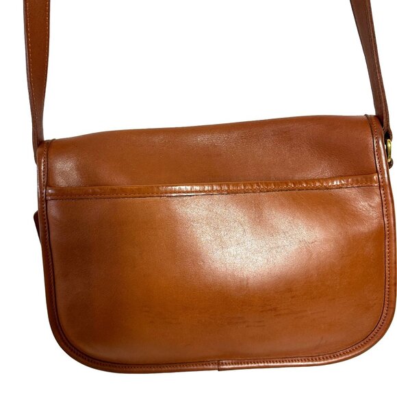 Vintage Coach CITY BAG Crossbody British Tan Leather Flap Messenger 9790 TURKEY - Picture 4 of 16